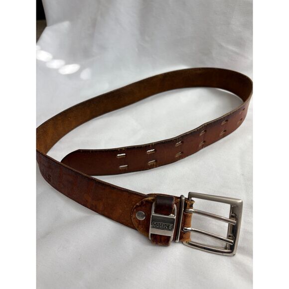 Vintage Colin's Brown Real Leather Belt European Quality Retro 80s 90s - Picture 1 of 8